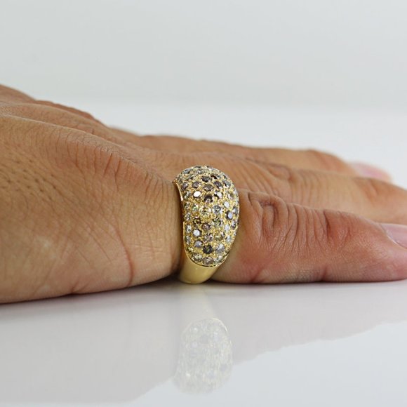 Cartier 18k Yellow Gold 4-Carat Diamond Sauvage Dome Ring c.1994 - Picture 8 of 10